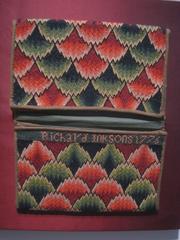 Richard Inksons double pocketbook from 1776 at American Folk Art Museum NYC