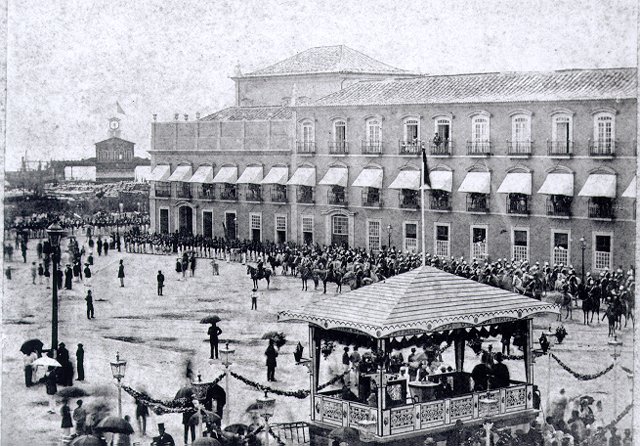 Imperial Palace in Rio de Janeiro decorated for the wedding of Princess Isabel and Prince Gaston of Orléans