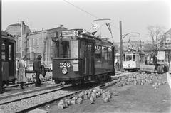 opening of the 1976 tram season at the Electric Museum Tram Line in Amsterdam with a historic tram at Haarlemmermeer station