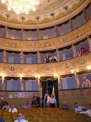 Interior view of Teatro Sociale theater in Cittadella Italy with stage and seating