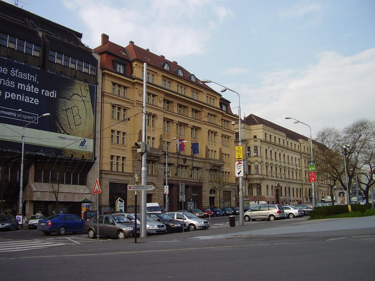 Bratislava city centre with historic buildings and Danube River
