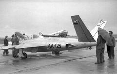 Fouga CM.170 Magister AA-123 German Air Force jet trainer aircraft in Giebelstadt 1958