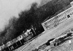 German Dornier Do 217N bomber under attack at Landsberg airfield in Germany during 1943-1944