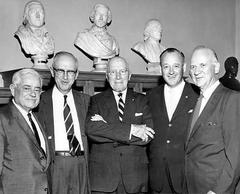 The four NPS directors Drury, Albright, Hartzog, and Wirth with Judge Edwin O. Lewis at Independence National Historical Park reception