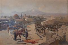 Historical painting of the Siege of Erivan Fortress on 1 October 1827