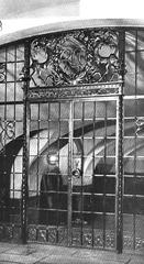 Detail of wrought iron grille at American Radiator Building, West 40th Street, New York