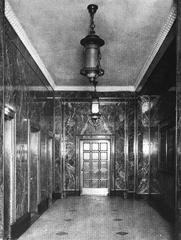 American Radiator Building in Manhattan, New York, main elevator lobby depiction from 1924 architecture magazine