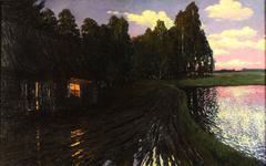 Night landscape painting by Witkacy