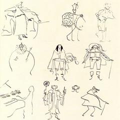 Caricature sketches of kings and famous personalities by Wyspiański, 1904