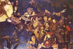 Vintage artwork of Cabaret Zielony Balonik from 1908 by Kazimierz Sichulski