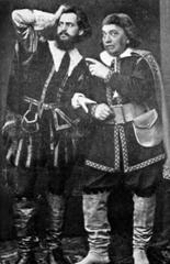 Fyodor Komissarzhevsky as Don Juan and Osip Petrov as Leporello in The Stone Guest premiere at Mariinsky Theatre 1872