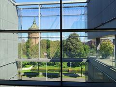 Kunsthalle Mannheim with view of Friedrichsplatz and Wasserturm historic water tower