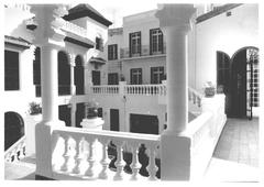 Historic courtyard of American Legation in Tangier with Moorish pavilion and 1920s architecture