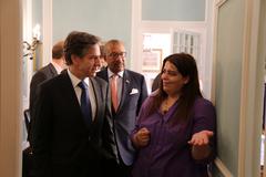 Deputy Secretary of State Antony Blinken and US Ambassador Dwight Bush Sr touring American Legation in Tangier