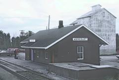 Vintage CN Train 990 inbound from Stouffville to Toronto at Agincourt station in 1971