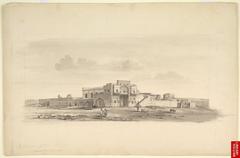 Interior of Ahmudnughur Fort April 1831 historic black and white illustration