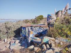 Albany Bulb park with greenery and pathway under blue sky