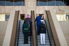 President Donald Trump disembarking Air Force One at King Khalid International Airport in Riyadh on May 13, 2025