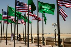 President Donald Trump disembarking Air Force One at King Khalid International Airport Riyadh Saudi Arabia May 2025