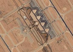 Orthorectified satellite image of King Khalid International Airport in Riyadh