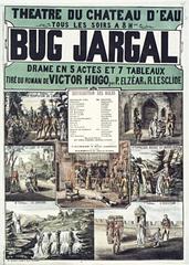 Théâtre du Château d'Eau poster from 1880 for Bug Jargal play by Victor Hugo