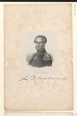 Portrait of Pierre Cambronne lithograph on chine collé paper