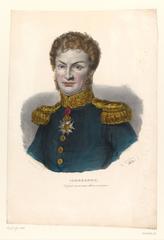 Hand-colored lithographic portrait of General Pierre Cambronne from 1834