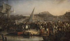 Napoleon I leaving the island of Elba painting in 1836