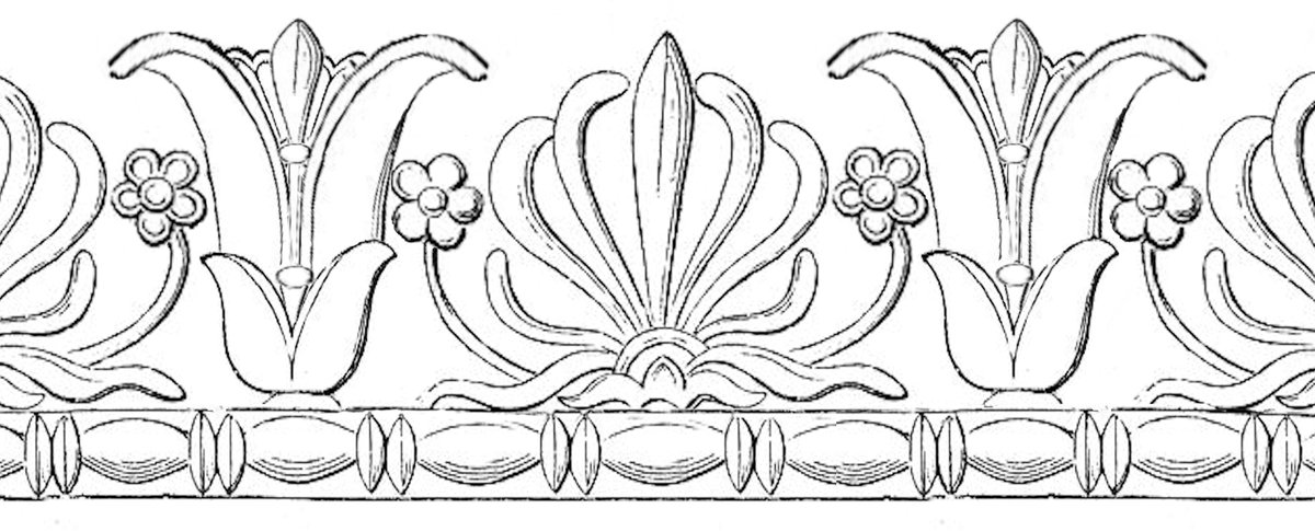 Frieze of capital of Lat at Allahabad with flame palmette within multiple calyx lotuses