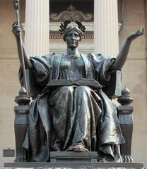 Alma Mater bronze statue in front of Low Memorial Library at Columbia University