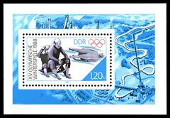 Stamp showing Canada Olympic Park bobsleigh, luge, and skeleton track in Calgary