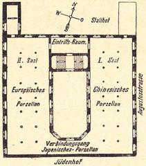 Floor plan of the Porcelain Collection on the 2nd floor of the Johanneum