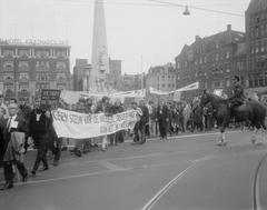 Protest at the National Monument on the Dam Square, Amsterdam, 1966