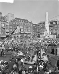 Decorated cars participating in the Aalsmeer bloemencorso flower parade in Amsterdam on September 3, 1961
