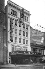 Selwyn Theatre entrance lobby with marquee showing Jane Cowl in Information Please on West 42nd Street, New York City