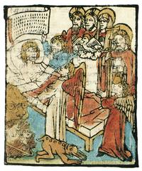 Illustration titled 'Mahnung zur Demut' from Schneider Ausgabe XII