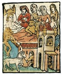 Illustration from Schneider Ausgabe XII showing the concept of contestation by secular matters
