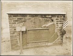 Gravestone marking the burial site of Robert Keayne, founder of the Artillery Company of Massachusetts, at King's Chapel Burial Ground in Boston, Massachusetts
