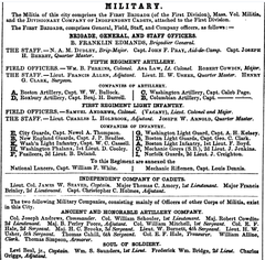 1848 Boston militia members lined up in uniform with rifles
