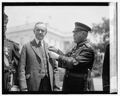 Coolidge with Ancient and Honorable Artillery Company members in 1924