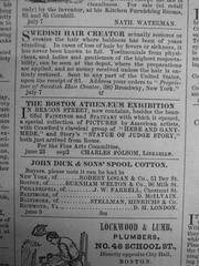 Vintage advertisement for Boston Athenaeum library with illustrative artwork