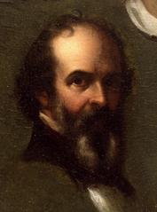 Self-portrait of American artist Cephas Giovanni Thompson, painted in oil on paper covered panel circa 1857