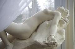 Close-up view of the statue of Andromeda with detailed sculpting