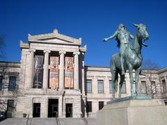 Sculpture Appeal to the Great Spirit by Cyrus E. Dallin outside Museum of Fine Arts Boston
