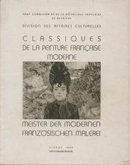 Cover of the Exhibition Catalogue Classiques de la Peinture Française Moderne, 1947 with artwork Femme assise dans le Jardin de M. Forest by Henri de Toulouse-Lautrec