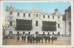 Palacio Arzobispal building in Lima under blue sky