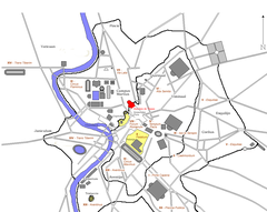 Map of Trajan's Market in Rome showing the layout of ancient Roman buildings