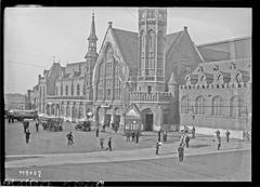 Bruges train station exterior with platforms and tracks