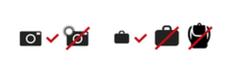 Pictograms indicating allowed and prohibited items in exhibition rooms at Germanisches Nationalmuseum