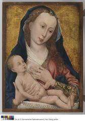 Painting of Maria lactans, a nursing Madonna after Rogier van der Weyden